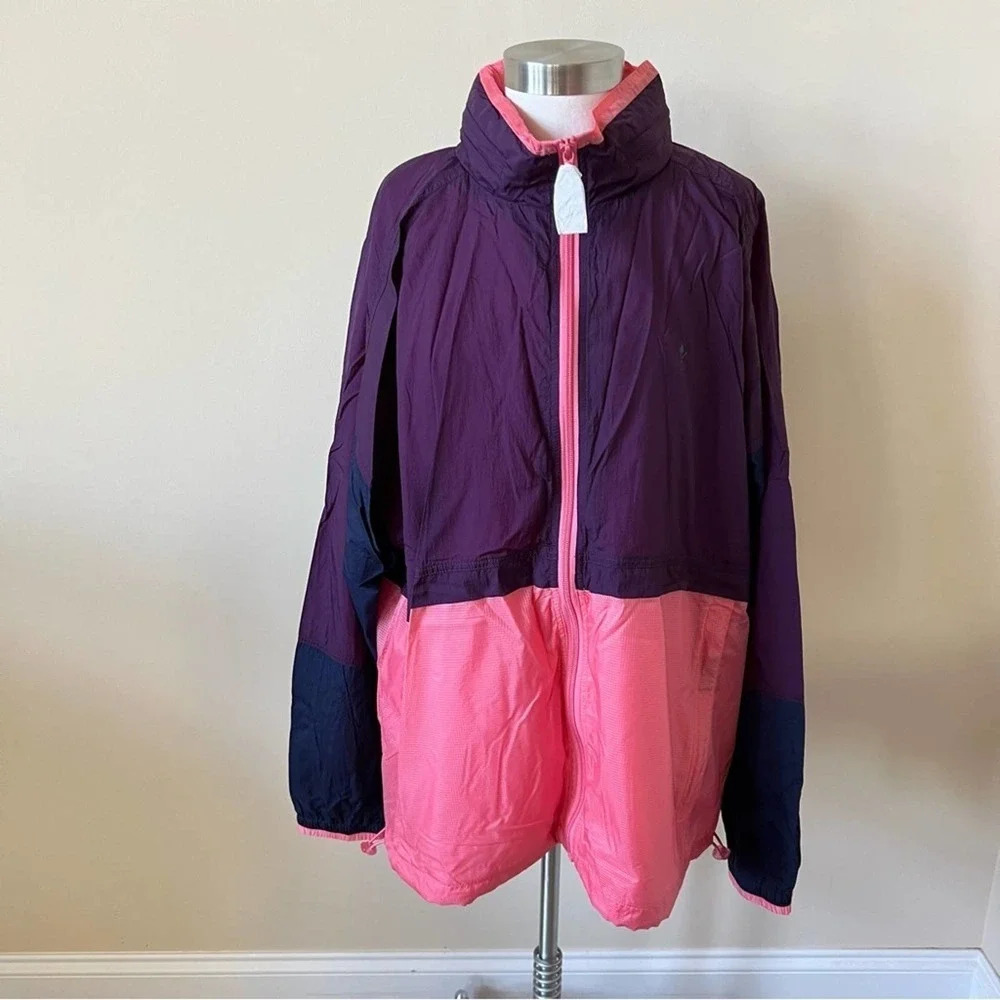 NWOT! Opening Ceremony Color Block Windbreaker Jacket Size XL Purple Pink 3009
